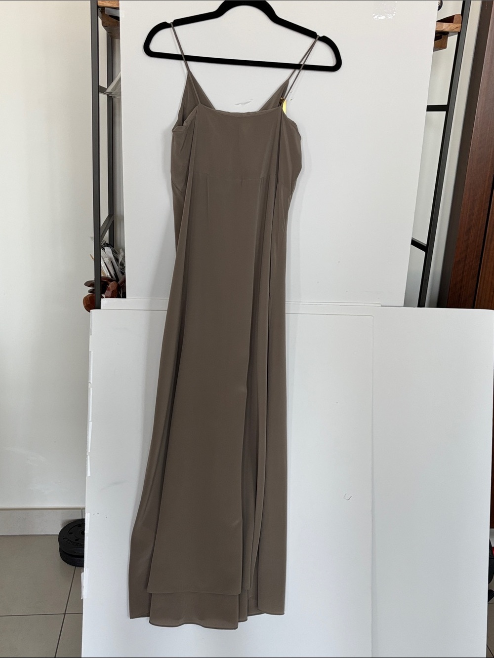 COS Taupe V-Neck Satin Top - Picture 3 of 3